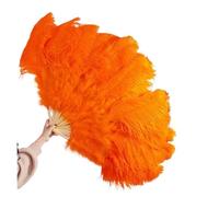JHSDHYD Ventaglio da Danza in Piume 2 Pezzi di ventagli Piume Naturali for spettacoli teatrali, Ballerini, Feste, Carnevale, a Mano(Orange,100CM A Pair (2pcs))