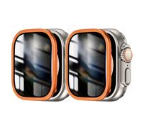 JHTSOLE Privacy Screen Protector Vetro Temperato Smartwatch Cover per Watch Ultra 2 49mm iwatch Cassa Telaio in Lega Sensibile Al Tocco Pellicola Protettiva In Vetro Anti Graffi 2 Set