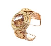 JHWZAIY Braccialetti da polso africani colorati grossi per le donne dichiarazione oro filo d'argento strass scintillanti tribali larghi braccialetti audaci vestiti accessori gioielli, One Size