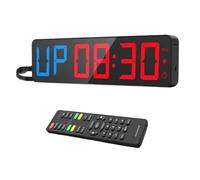 JHXHFJXZ Timer da Palestra, Orologio da Parete con Ampio Display LED da 15", Allenamento a intervalli, Conto alla rovescia cronometro, Volume Regolabile, Telecomando Controllo Facile