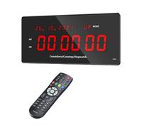 JHXHFJXZ Timer da Palestra, Orologio for Allenamento a intervalli, for casa, Garage, cifre LED Ultra Trasparenti da 2" con Telecomando Controllo Facile