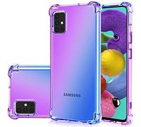 Jhxtech - Cover Trasparente, Custodia per Galaxy A51 (non compatibile con A51 5G), per Samsung A51, con motivo sfumato, sottile, antigraffio, flessibile, colore: ViolaBlu