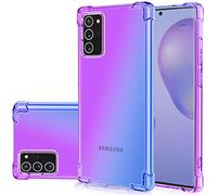 Jhxtech - Custodia per Galaxy Note 20 / Note 20 5G, trasparente con motivo sfumato, sottile, antigraffio, flessibile, in TPU, antiurto, per Samsung Galaxy Note 20 (viola/blu)