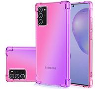 Jhxtech - Custodia per Galaxy Note 20 / Note 20 5G, trasparente con motivo sfumato, sottile, antigraffio, flessibile, in TPU, antiurto, per Samsung Galaxy Note 20, colore: rosa/viola