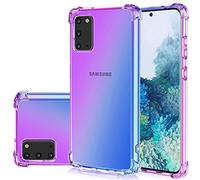 Jhxtech - Custodia per Galaxy S20 (6,2"), trasparente con motivo sfumato, sottile, antigraffio, flessibile, in TPU, antiurto, per Samsung Galaxy S20 (viola/blu)