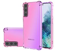 Jhxtech Custodia per Galaxy S21 Plus, Samsung S21 + Custodia, Trasparente Carino Gradiente Cassa Del Telefono Sottile TPU Cover Custodia Protettiva per Samsung Galaxy S21 Plus 5G (Rosa/Viola)