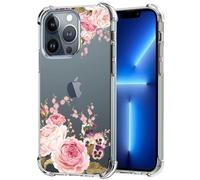 Jhxtech Custodia per iPhone 13 PRO Max Case 6.7" Apple 13 PRO Max Ragazze e Donne, Custodia Protettiva Sottile Antiurto Trasparente con Motivo Floreale, Morbida e Flessibile in TPU per iPhone 13 PRO