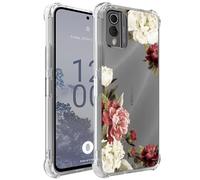 Jhxtech Custodia per Nokia X30, Custodia per Nokia X30 5G TA-1450 ragazze e donne, Custodia protettiva sottile antiurto trasparente con motivo floreale, morbida e flessibile in TPU per Nokia X30 Bloss