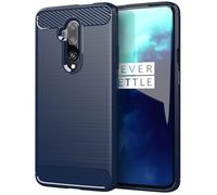 Jhxtech Custodia per OnePlus 7T PRO 5G, Custodia HD1925, Cover per Telefono Ultra Sottile con Assorbimento degli Urti Custodia Protettiva in Gomma TPU in Fibra di Carbonio per OnePlus 7T PRO Blu Navy
