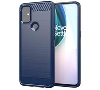 Jhxtech Custodia per OnePlus Nord N10 5G, OnePlus N10 5G BE2029, custodia ultra sottile con assorbimento degli urti in fibra di carbonio TPU custodia protettiva per OnePlus Nord N10 5G, blu navy