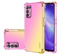 Jhxtech Custodia per Oppo Find X3 Lite, custodia protettiva trasparente e carina sfumata, sottile, antigraffio, flessibile, in TPU, antiurto, per Oppo Find X3 Lite (rosa/oro)