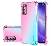 Jhxtech Custodia per Oppo Find X3 Lite, custodia protettiva trasparente e carina sfumata, sottile, antigraffio, flessibile, in TPU, antiurto, per Oppo Find X3 Lite (rosa/verde)
