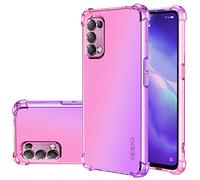 Jhxtech Custodia per Oppo Find X3 Lite, custodia protettiva trasparente e carina sfumata, sottile, antigraffio, flessibile, in TPU, antiurto, per Oppo Find X3 Lite (rosa/viola)