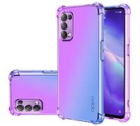 Jhxtech Custodia per Oppo Find X3 Lite, custodia protettiva trasparente e carina sfumata, sottile, antigraffio, flessibile, in TPU, antiurto, per Oppo Find X3 Lite (viola/blu)