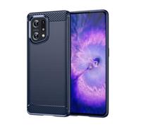Jhxtech Custodia per Oppo Find X5, custodia per Oppo X5 PFFM10, custodia ultra sottile con assorbimento degli urti in fibra di carbonio TPU custodia protettiva per Oppo Find X5 5G blu navy