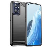 Jhxtech Custodia per Oppo Reno7 5G, custodia Oppo Find X5 Lite CPH2371, custodia ultra sottile con assorbimento degli urti in fibra di carbonio TPU custodia protettiva per Oppo Reno7 5G nero