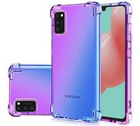 Jhxtech - Custodia per Samsung Galaxy A41, trasparente con motivo sfumato, sottile, antigraffio, flessibile, antiurto, per Samsung Galaxy A41 (viola/blu)