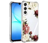 Jhxtech Custodia per telefono per Galaxy A17 5G, per SamsungA17 SM-A176B ragazze donne, sottile, antiurto, trasparente, motivo floreale, morbida e flessibile in TPU custodia protettiva per Samsung