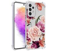 Jhxtech Custodia per telefono per Galaxy A53 5G, Samsung A53 5G SM-A536E ragazze donne, sottile antiurto trasparente motivo floreale morbido flessibile TPU copertura protettiva per Samsung Galaxy A53
