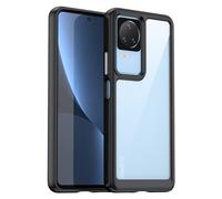 Jhxtech Custodia per telefono per Poco F4 5G, Redmi K40S 22021211RG, custodia ultra sottile e trasparente in policarbonato rigido + morbido TPU bumper in silicone antiurto per Xiaomi Poco F4 5G,