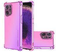 Jhxtech Custodia per Trova X5, custodia PFFM10 CPH2307, custodia trasparente sfumata in TPU antigraffio per Oppo Find X5 (rosa/viola)
