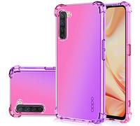 Jhxtech OPPO Find X2 Lite, custodia per cellulare OPPO Find X2 Lite, trasparente, con motivo a sfumature, sottile, antigraffio, antiurto, custodia protettiva per OPPO Find X2 Lite (rosa/viola)