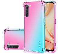 Jhxtech OPPO Find X2 Lite, custodia per cellulare OPPO Find X2 Lite, trasparente, con motivo sfumato, sottile, antigraffio, flessibile, antiurto, custodia protettiva per OPPO Find X2 Lite (rosa/verde)