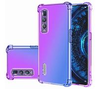 Jhxtech OPPO Find X2 Pro, custodia per telefono OPPO Find X2 Pro, trasparente, con motivo sfumato, sottile, flessibile, antiurto, custodia protettiva antiurto per OPPO Find X2 Pro (viola/blu)