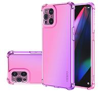 Jhxtech per OPPO Find X3 / Find X3 Pro Case, Clear Cute Gradient Phone Case Slim Anti Graffio Flessibile TPU Cover Antiurto Custodia Protettiva per Oppo Find X3 Pro (Rosa/Viola)