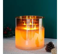 JHY DESIGN 3 stoppini per candela vera cera piccola parete esterna dorata simulazione altalena batteria candela luce bianca calda tremolante per festa festa decorazione natalizia a casa