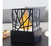 JHY DESIGN Braciere rettangolare portatile, altezza 29 cm, pulito, camino da tavolo a bioetanolo senza grilletto, per feste ed eventi in interni ed esterni terrazza