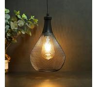 JHY DESIGN Lampada a Sospensione Decorativa Lampada a Sospensione a Gabbia Alimentata a Batteria Con Timer 6 Ore Altezza 30 cm per Giardino Balcone Interno Soggiorno Corridoio Ingresso