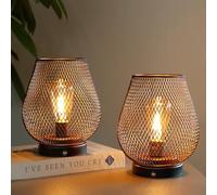 JHY DESIGN Lampada da tavolo touch dimmerabile Set di 2 lampade a batteria ricaricabili con lampadina LED Luce d'accento senza fili per matrimoni, feste in patio, interni ed esterni (uovo di bronzo)