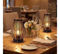 JHY DESIGN Set di 2 lampade da comodino dimmerabili, 22 cm di altezza, ricaricabili, alimentate a batteria, con lampadina LED stile Edison, senza fili, per matrimoni, feste, patio, eventi, per interni