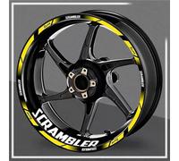 JHYBDP Motorcykeldekaler Med Fälgdekaler För Ducati Scrambler 800 1100 18" 17" Reflekterande Hjulklistermärken Adesivi per Cerchioni Ruota Moto