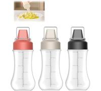 JHzood 5 Hole Sauce Squeeze Bottle, Measurable Condiment Squeeze Bottle, Condiments Dressings Bottles, Household Plastic Squeeze Bottles Kitchen Tomato Salad, For Honey BBQ Sauces (3PCS)