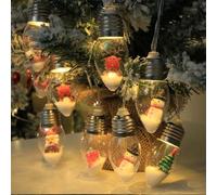 JHzood Luci Natalizie a Batteria, 7 Stili con Decorazioni Natalizie, 1.5m-6m, Illuminazione Calda per Albero di Natale, Set con Pupazzo di Neve, Renna, Fiocchi di Neve (Mix, 2M)