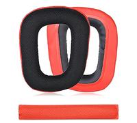 JHZZWJ Cuscinetti auricolari compatibili con Logitech G930, G430, G432, G332, G35, F450, cuscinetti di ricambio per cuffie professionali, colore rosso