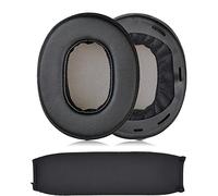 JHZZWJ Cuscinetti per auricolari e fascia di ricambio compatibili con SONY MDR-1A, MDR-1ADAC Cuscinetti per cuffie professionali Cuscinetti auricolari di ricambio neri