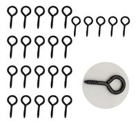 Ji liangli Viti ad Occhiello Nero,25 Pezzi Ganci a Vite Robusti e Stabil per Legno, Anti-Ruggine,per Appendere Amache,Sedie Sospese, Cesti, Cavi e Fili,Ganci di Sospensione per Interni ed Esterni