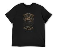 JIA YU HAO 16Th Birthday 2003 16 Year Old The Birth of Legends Funny Gift Unisex 100% Cotton Short-Sleeve T-Shirts Black XXXL