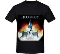 JIA YU HAO Ace Frehley Space Invader Unisex 100% Cotton Short-Sleeve T-Shirts Black XXL