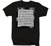 JIA YU HAO George Orwell Journalism Public Relations Quote 1984 Unisex 100% Cotton Short-Sleeve T-Shirts Black L