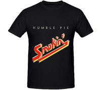 JIA YU HAO Humble Pie Smokin Tour Pop Art Tee Unisex 100% Cotton Short-Sleeve T-Shirts Black L