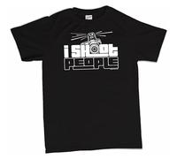 JIA YU HAO I Shoot People Funny Photography Camera Novelty Humor Unisex 100% Cotton Short-Sleeve T-Shirts Black S