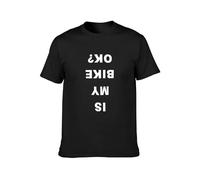 JIA YU HAO Is My Bike Okay ? Funny Cycling Road Mountain BMX Cycle Jersey Unisex 100% Cotton Short-Sleeve T-Shirts Black L