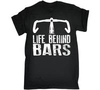 JIA YU HAO Life Behind Bars Top Unisex 100% Cotton Short-Sleeve T-Shirts Black XL