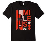 JIA YU HAO Miles Davis Deco Trumpet Unisex 100% Cotton Short-Sleeve T-Shirts Black M