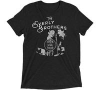 JIA YU HAO Retro 1958 Tour The Everly Brothers Unisex 100% Cotton Short-Sleeve T-Shirts Black S