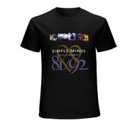 JIA YU HAO Simple Minds Glittering Prize 8192 Unisex 100% Cotton Short-Sleeve T-Shirts Black XXL